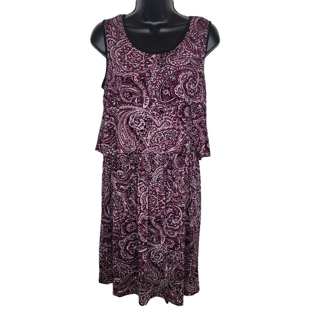 Ann Taylor LOFT paisley split back mini dress size medium